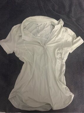 lululemon athletica White Short-Sleeve Polo Top